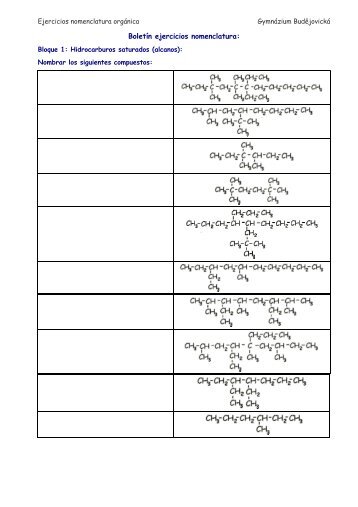 BoletÃ­n ejercicios nomenclatura: