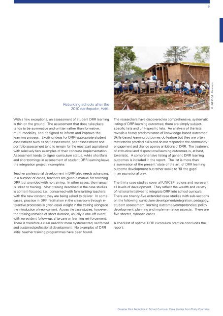 Disaster Risk Reduction in School Curricula: Case Studies ... - Unicef