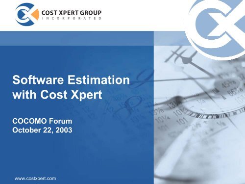 Software Estimation with Cost Xpert