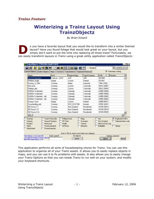 Winterizing a Trainz Layout Using TrainzObjectz - Virtual Railroader