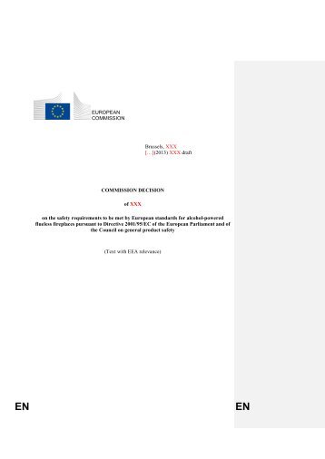 Brussels, XXX [â¦](2013) XXX draft COMMISSION DECISION of XXX ...