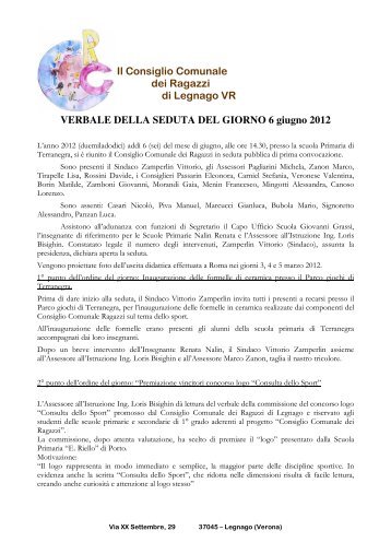 Verbale Seduta del 6 giugno 2012 - Circolo didattico Legnago 1