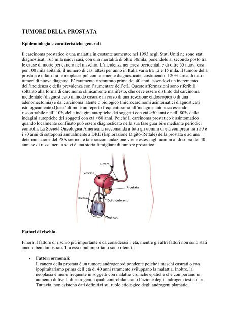 TUMORE DELLA PROSTATA - I Parte - Casettagiovanni.it