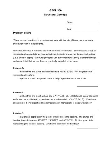 GEOL 360 Structural Geology Problem set #5