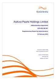 Arafura Pearls Holdings Limited - KordaMentha