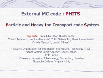 PHITS (Particle and Heavy Ion Transport code System) - X-ray ...