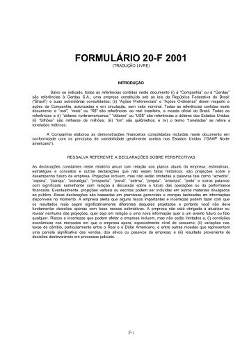 FormulÃ¡rio 20F - Gerdau