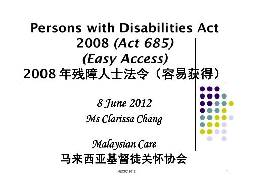 Persons with Disabilities Act 2008 - Agape Centre Sibu