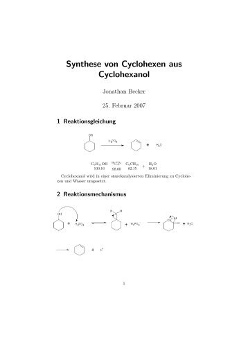 Synthese von Cyclohexen aus Cyclohexanol - Twoday