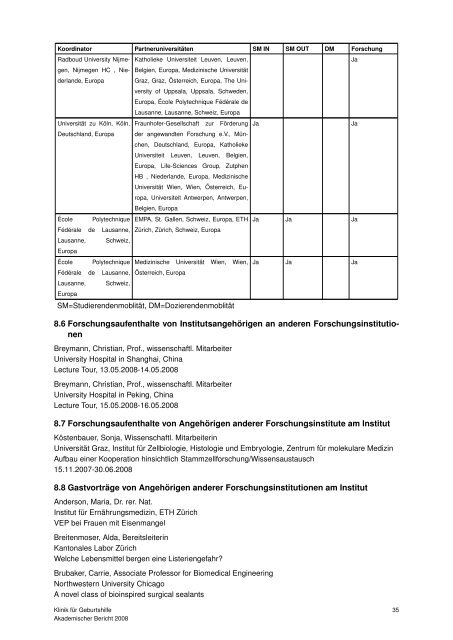 Akademischer Bericht 2008 - Geburtshilfe - UniversitÃƒÂ¤tsSpital ZÃƒÂ¼rich