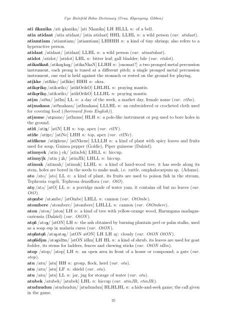 Uyo Ibibio Dictionary - Computational Linguistics and Spoken ...