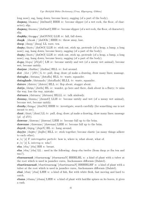 Uyo Ibibio Dictionary - Computational Linguistics and Spoken ...