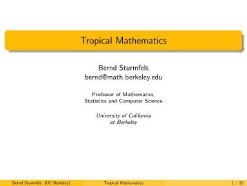 Tropical Mathematics