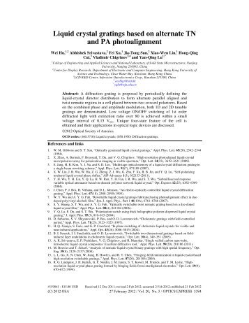 Liquid crystal gratings based on alternate TN and PA photoalignment