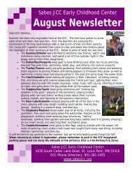 August school newsletter - Sabes Jewish Community Center