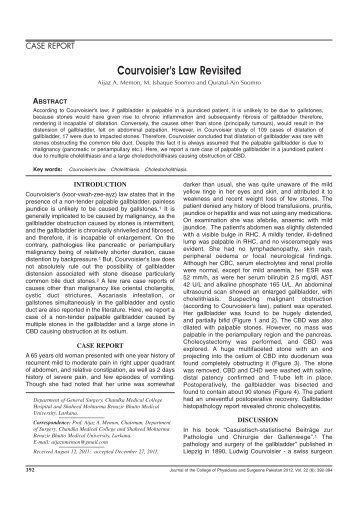 Courvoisier's Law Revisited - Journal of the College of Physicians ...