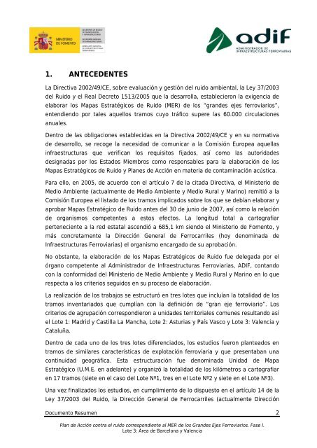 plan de acción contra el ruido . lote 3 - Sistema de Información ...