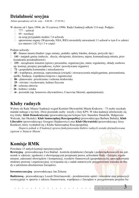 Kadencja I - Biuletyn Informacji Publicznej Miasta Krakowa