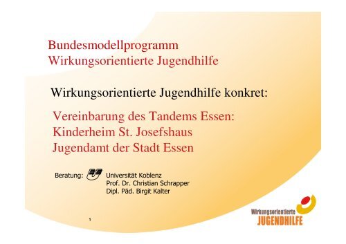 Vereinbarung des Tandems Essen - Wirkungsorientierte Jugendhilfe