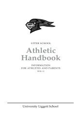 Athletic Handbook - University Liggett School