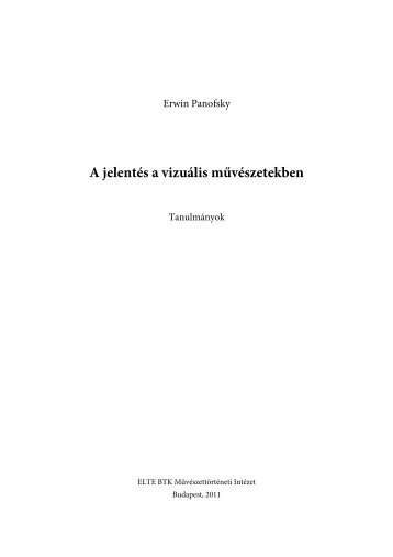 A jelentés a vizuális művészetekben - ELTE Művészettörténeti Intézet