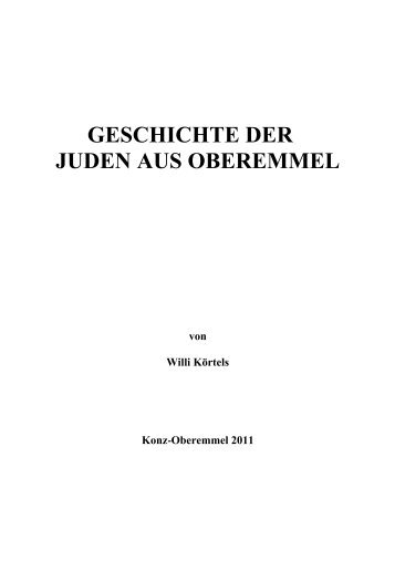 GESCHICHTE DER JUDEN AUS OBEREMMEL - Mahnmal Trier