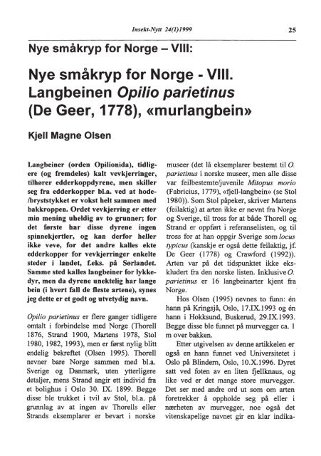 Fulltekst - Norsk entomologisk forening