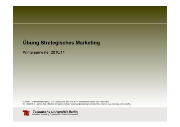 Übung Strategisches Marketing (PDF, 3,6 MB) - TU Berlin