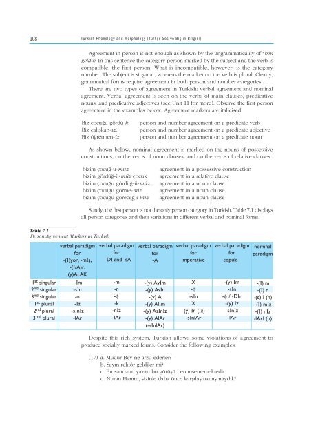 turkish phonology and morphology (türkçe ses ve b‹ç‹mb‹lg‹s‹)