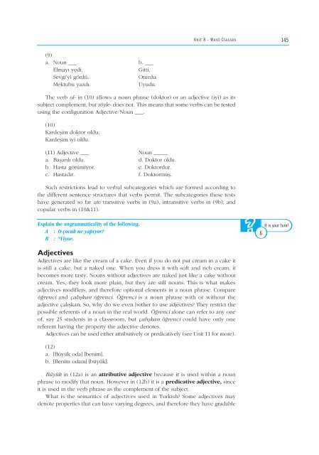 turkish phonology and morphology (türkçe ses ve b‹ç‹mb‹lg‹s‹)