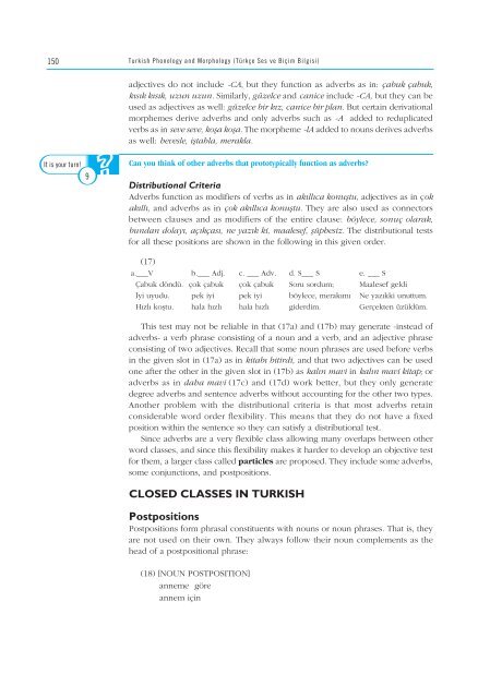 turkish phonology and morphology (türkçe ses ve b‹ç‹mb‹lg‹s‹)