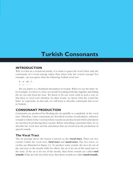 turkish phonology and morphology (türkçe ses ve b‹ç‹mb‹lg‹s‹)