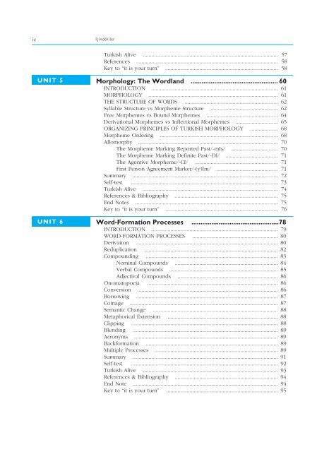 turkish phonology and morphology (türkçe ses ve b‹ç‹mb‹lg‹s‹)