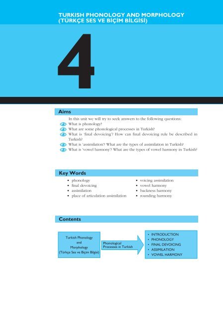turkish phonology and morphology (türkçe ses ve b‹ç‹mb‹lg‹s‹)