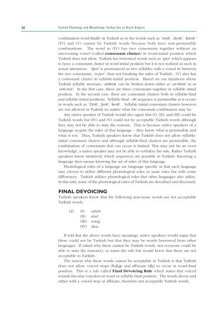 turkish phonology and morphology (türkçe ses ve b‹ç‹mb‹lg‹s‹)