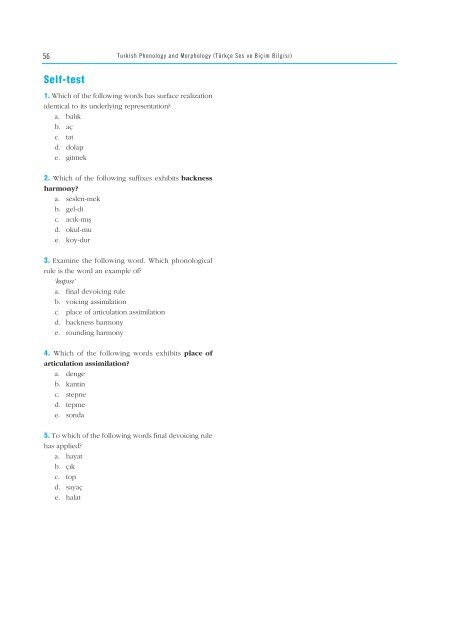 turkish phonology and morphology (türkçe ses ve b‹ç‹mb‹lg‹s‹)