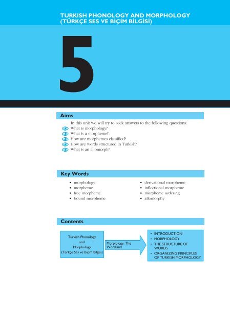 turkish phonology and morphology (türkçe ses ve b‹ç‹mb‹lg‹s‹)