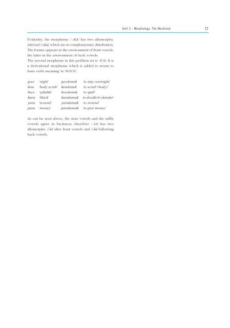 turkish phonology and morphology (türkçe ses ve b‹ç‹mb‹lg‹s‹)