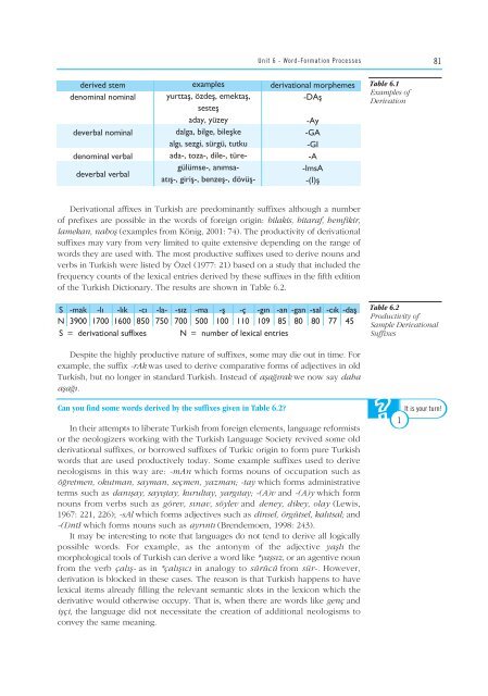 turkish phonology and morphology (türkçe ses ve b‹ç‹mb‹lg‹s‹)