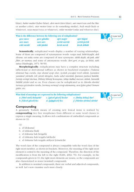 turkish phonology and morphology (türkçe ses ve b‹ç‹mb‹lg‹s‹)