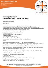 Feriengottesdienst Sonne und Meer - Sonne und ... - Die Jugendkirche