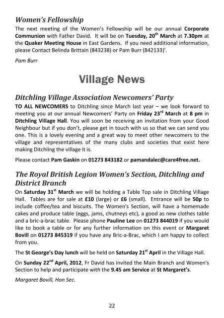 The Beacon March 2012 - Beacon Parish of Ditchling, Streat ...