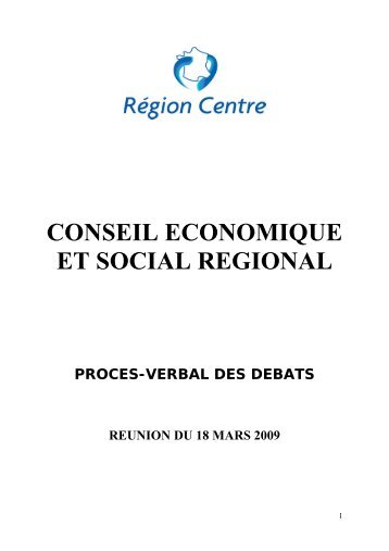 Conseil conomique et social rgional de la rgion ... - Région Centre