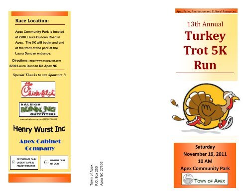 Turkey Trot 5K Run - Town of Apex