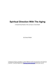 Spiritual Direction With The Aging - Spiritual Growth Ministries