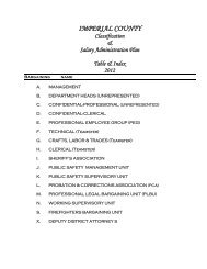 IMPERIAL COUNTY Classification & Salary ... - County of Imperial