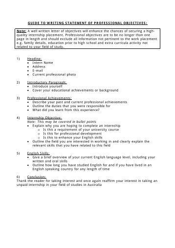 guide to writing statement of professional objectives - UCSC ...