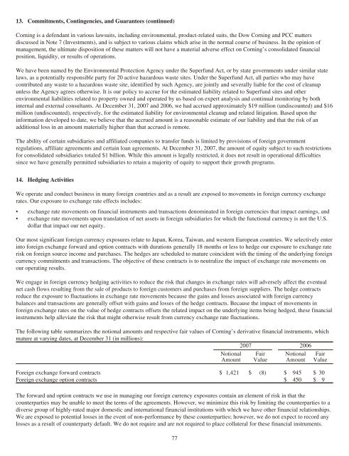 Corning 2007 Annual Report