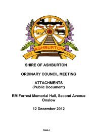 Attachments - Ordinary Meeting of Council 12 December 2012