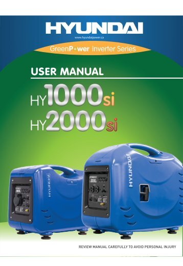 HY2000si Manual - Hyundai Power Equipment